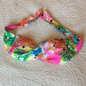 Roxy tie dye wrap swim top
